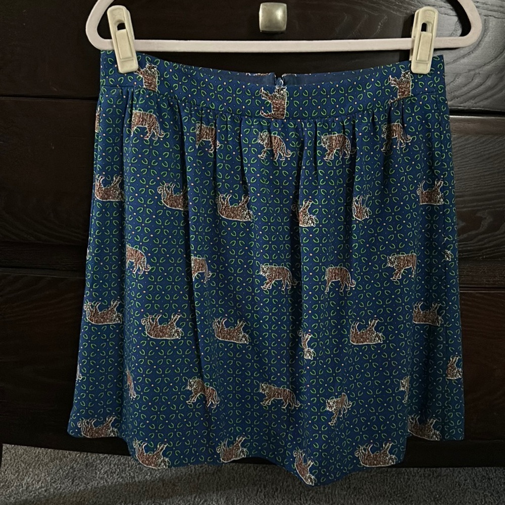 J.Crew Factory drapey foulard Tiger print skirt